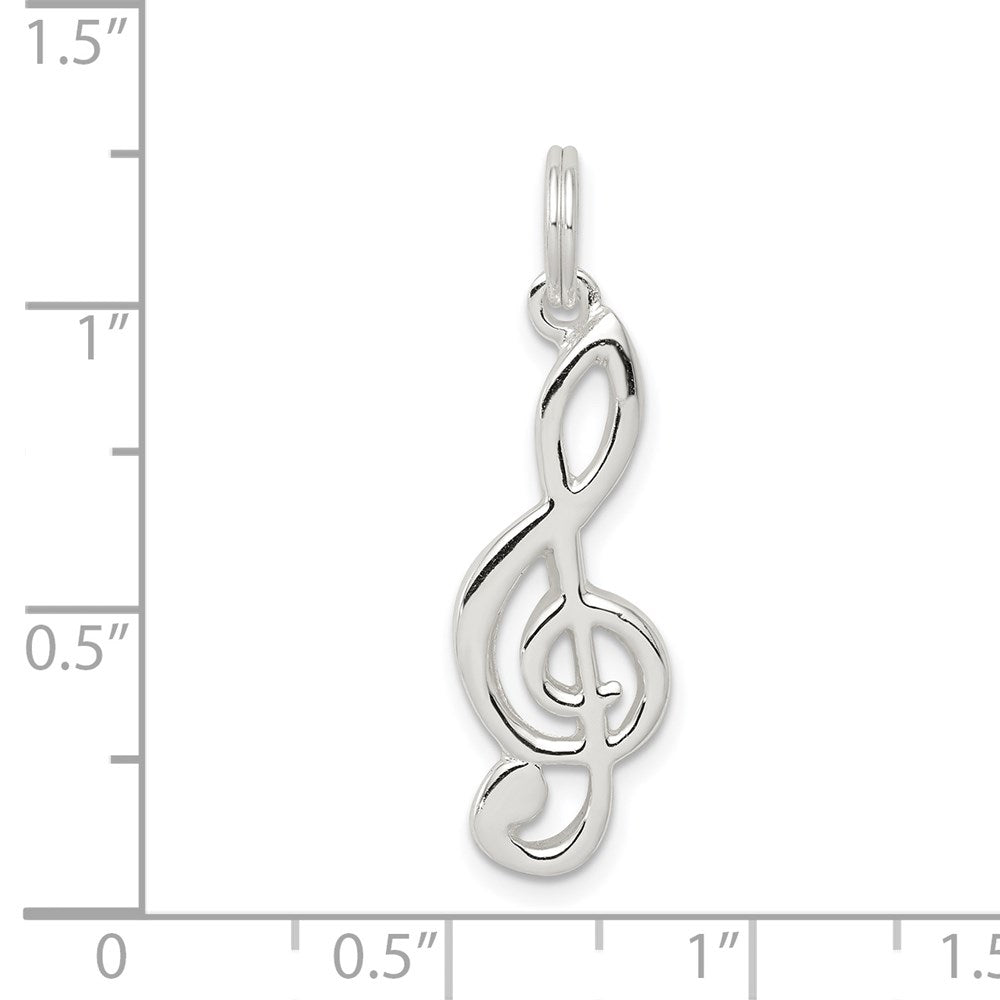 Sterlingsilber Rhodiniert Musik Note Charm