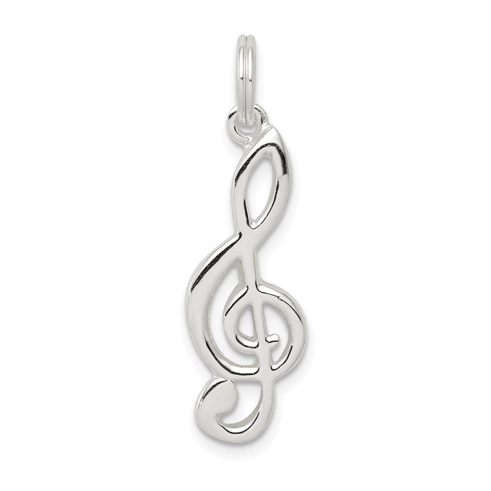 Sterlingsilber Rhodiniert Musik Note Charm