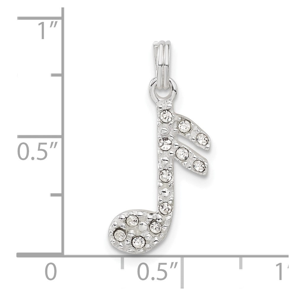 Sterlingsilber Zirkonia Musik Note Charm