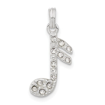 Sterlingsilber Zirkonia Musik Note Charm
