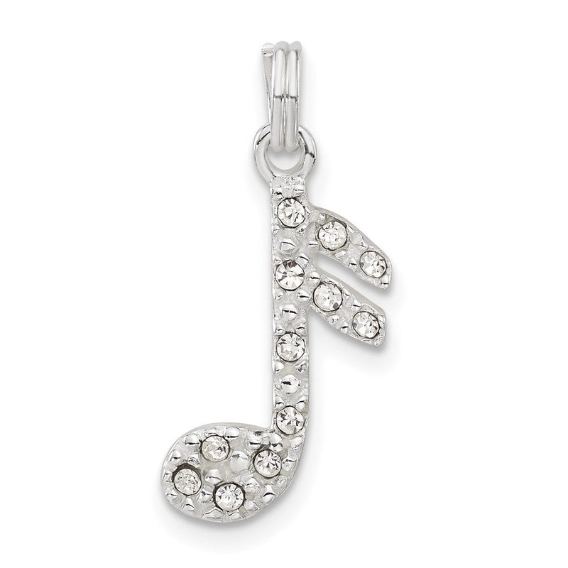 Sterlingsilber Zirkonia Musik Note Charm