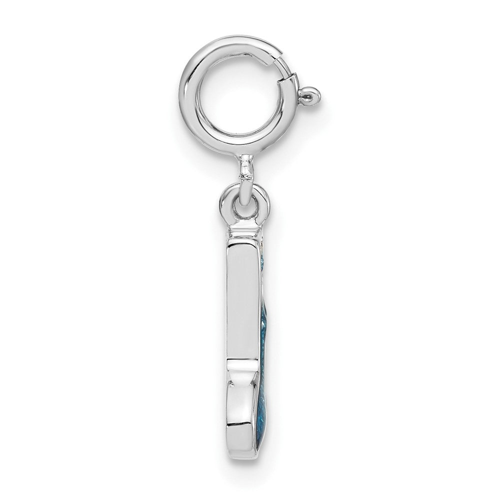 Sterlingsilber Preciosa Kristall & Blau Emaille Musik Note Charm