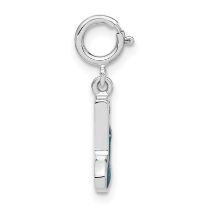 Sterlingsilber Preciosa Kristall & Blau Emaille Musik Note Charm