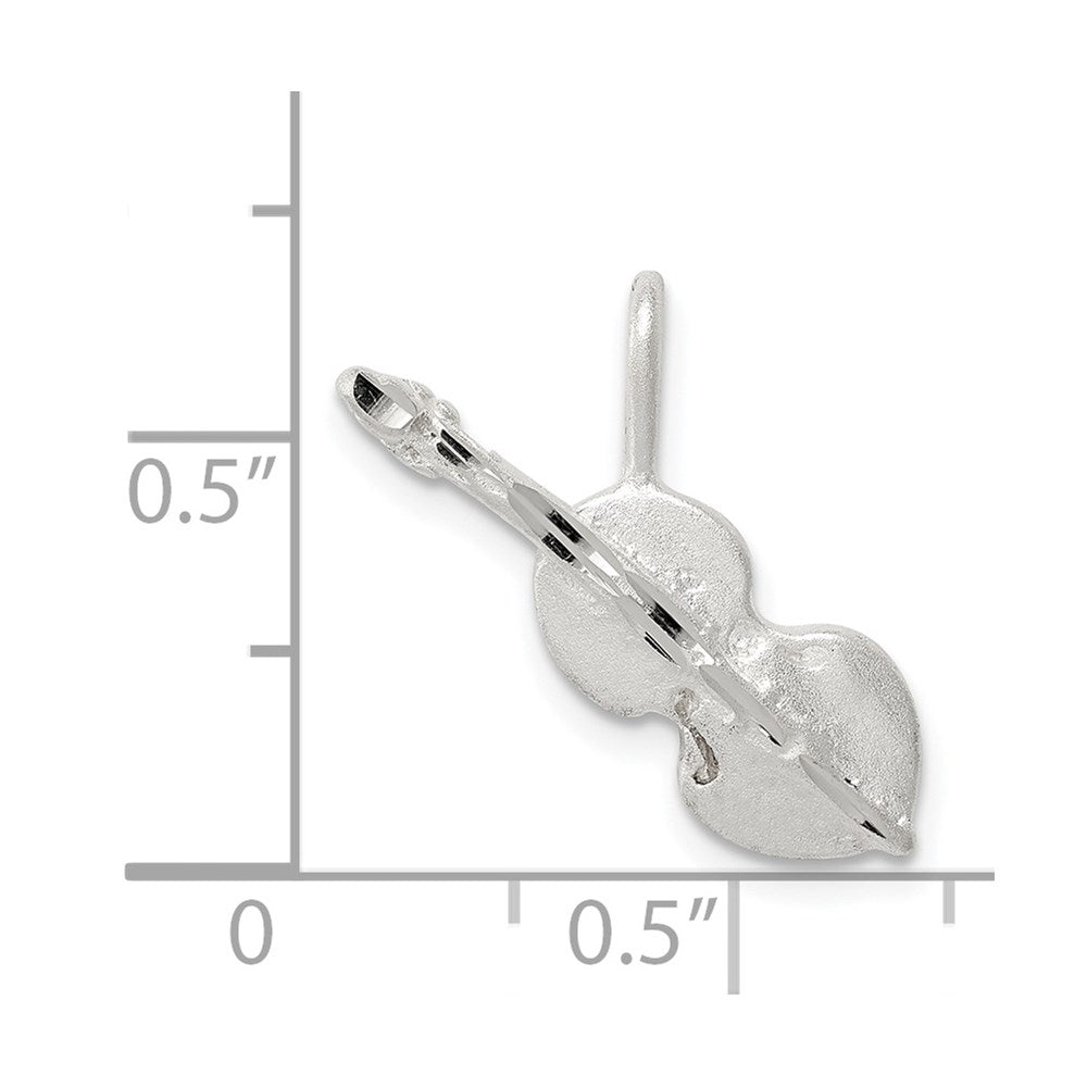 Sterlingsilber Diamantiert Violin Anhänger