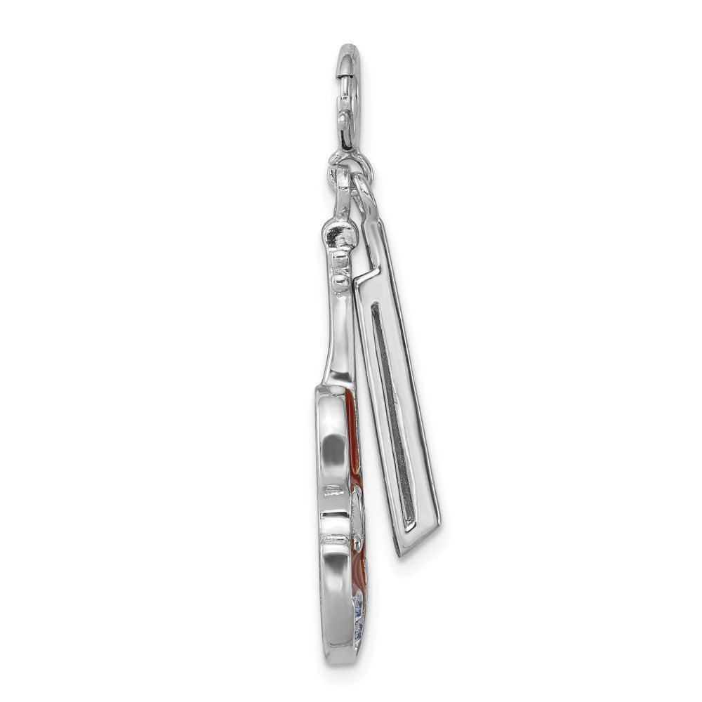 Sterlingsilber Rhodiniert Emailliert & Preciosa Kristall Violin Charm