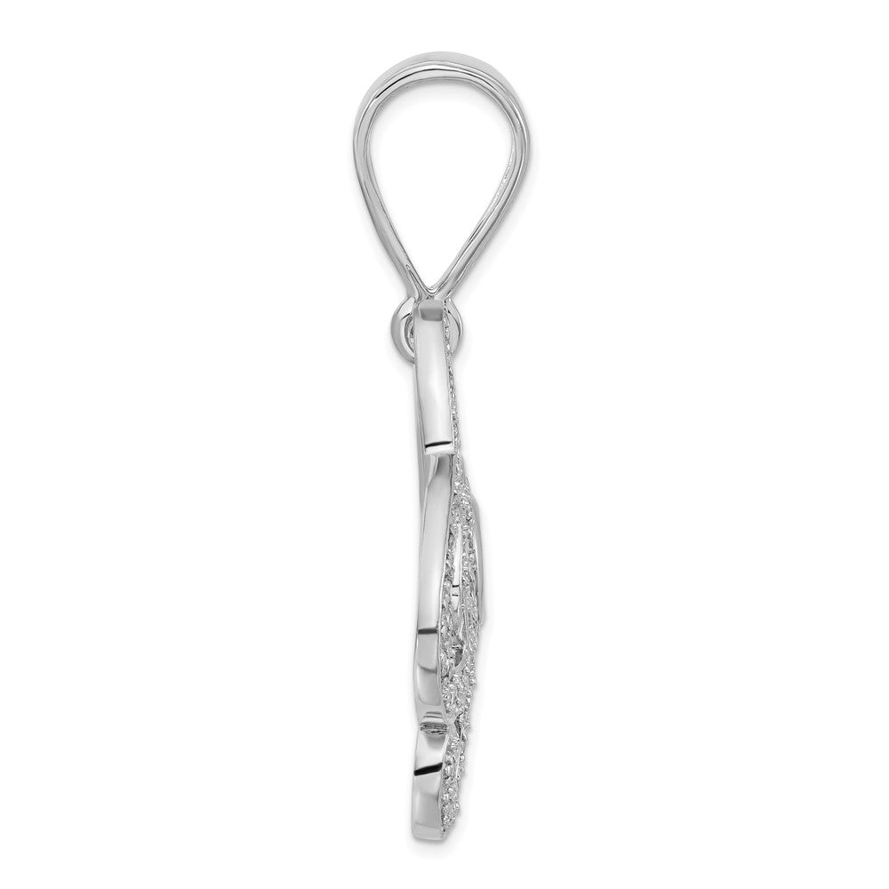 Sterlingsilber Zirkonia Musical Note und Cd Anhänger