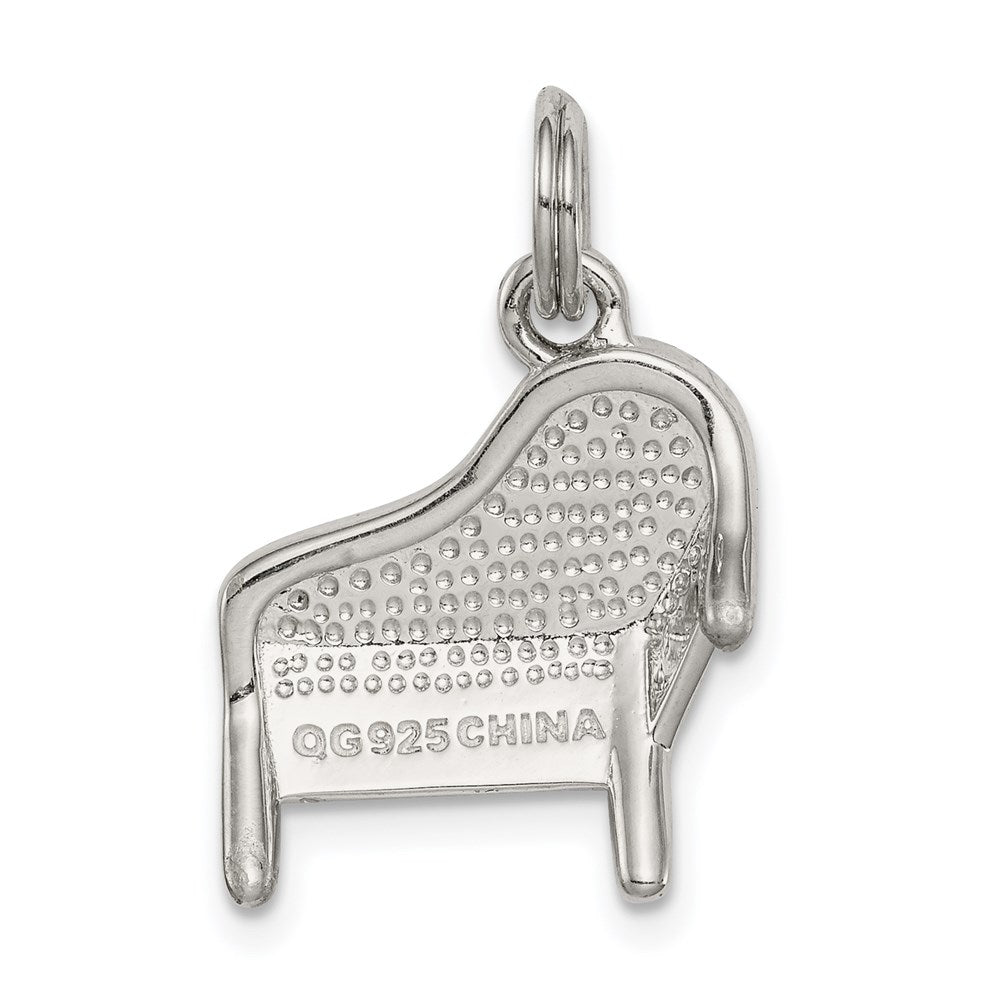 Sterlingsilber Rhodiniert Emailliert Klavier Charm
