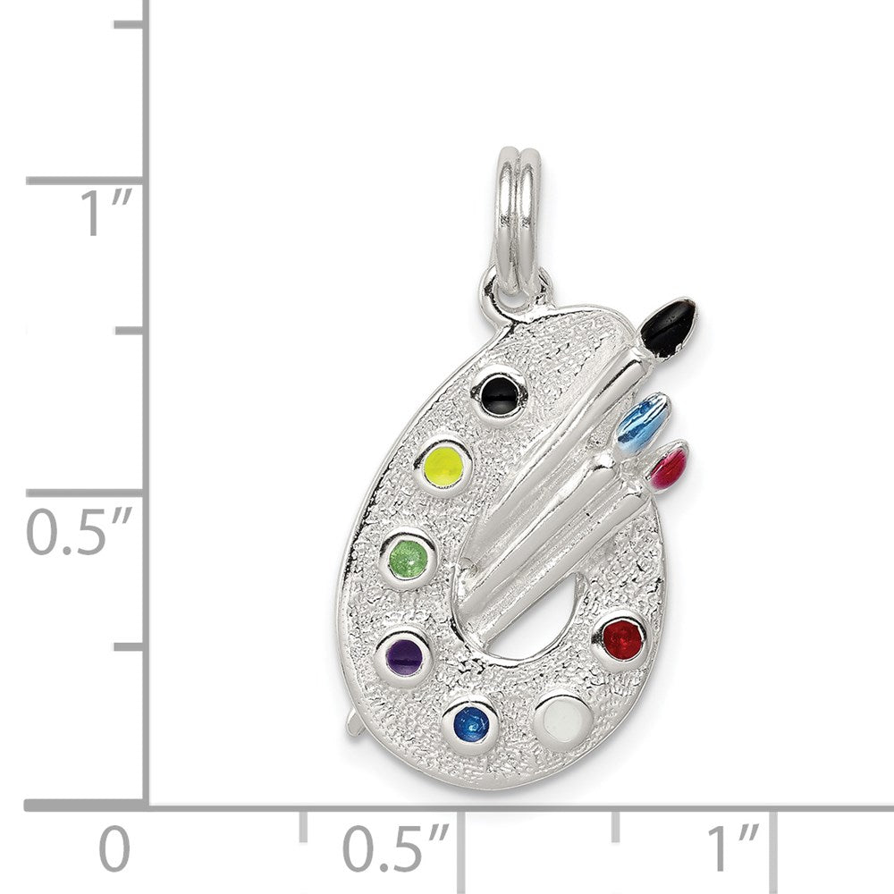 Sterlingsilber Rhodiniert Emailliert Painting Palette Charm