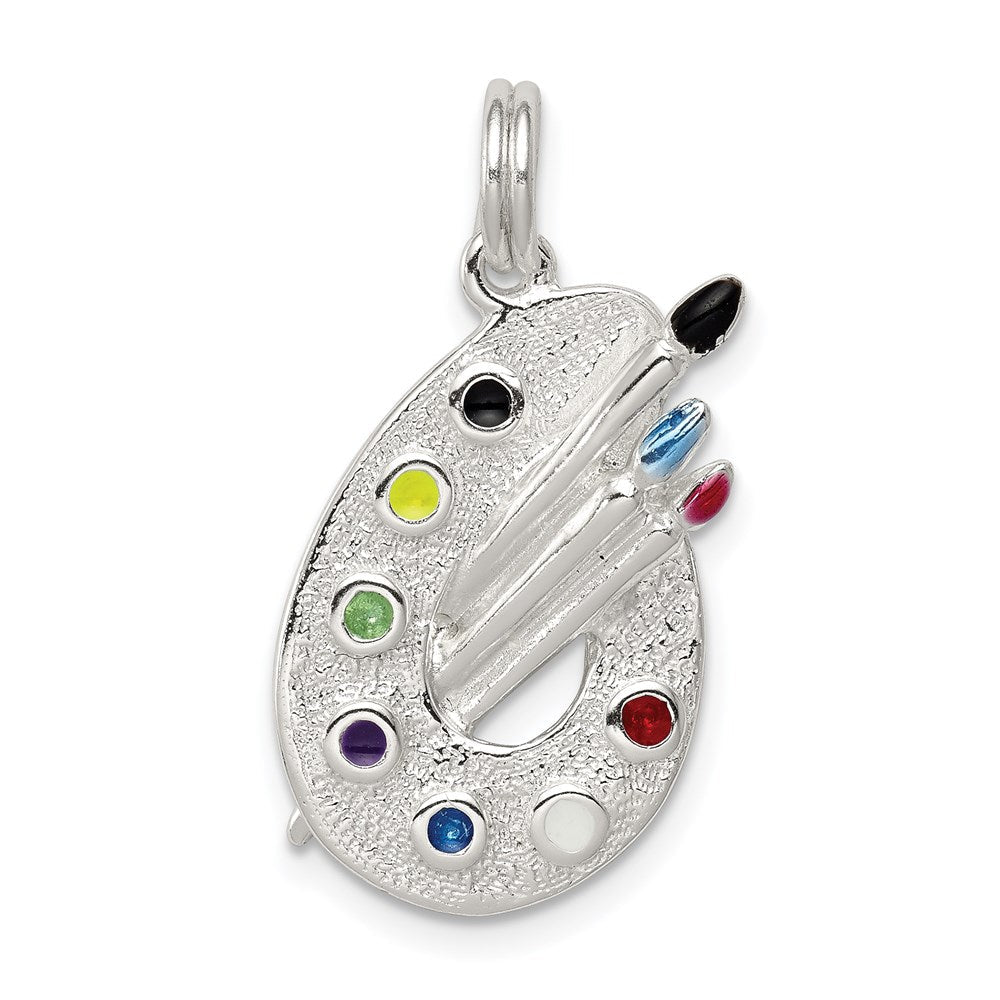 Sterlingsilber Rhodiniert Emailliert Painting Palette Charm