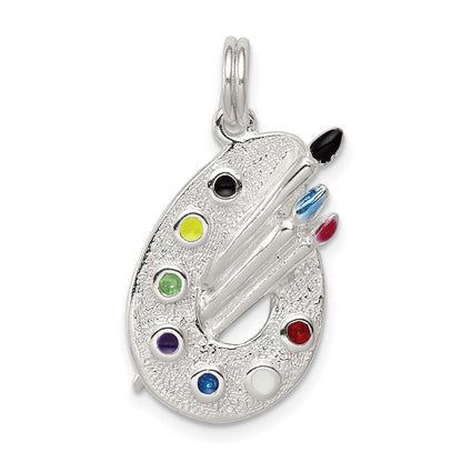 Sterlingsilber Rhodiniert Emailliert Painting Palette Charm