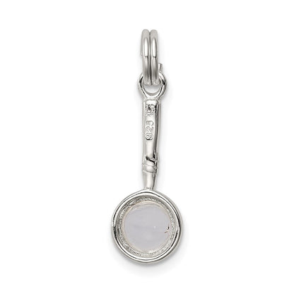 Sterlingsilber Rhodiniert Magnifying Glas Charm