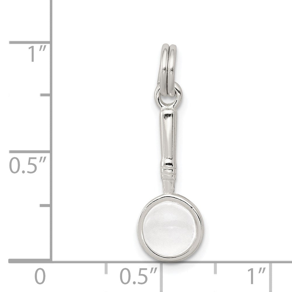 Sterlingsilber Rhodiniert Magnifying Glas Charm