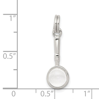 Sterlingsilber Rhodiniert Magnifying Glas Charm