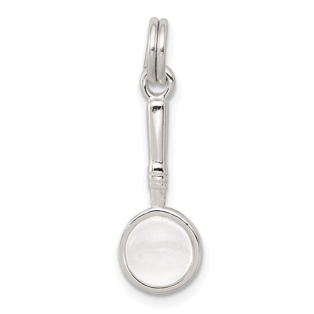 Sterlingsilber Rhodiniert Magnifying Glas Charm