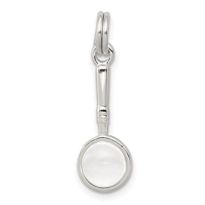 Sterlingsilber Rhodiniert Magnifying Glas Charm