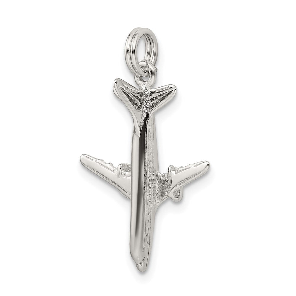 Sterlingsilber Rhodiniert Flugzeug Charm