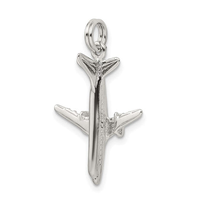 Sterlingsilber Rhodiniert Flugzeug Charm
