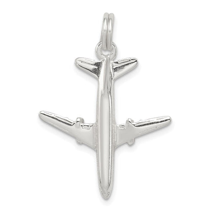 Sterlingsilber Rhodiniert Flugzeug Charm