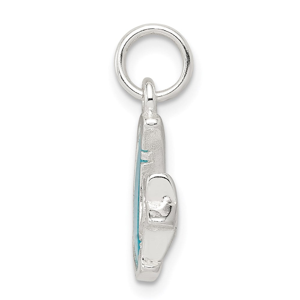 Sterlingsilber Blau Emailliert Mond & Stern Charm