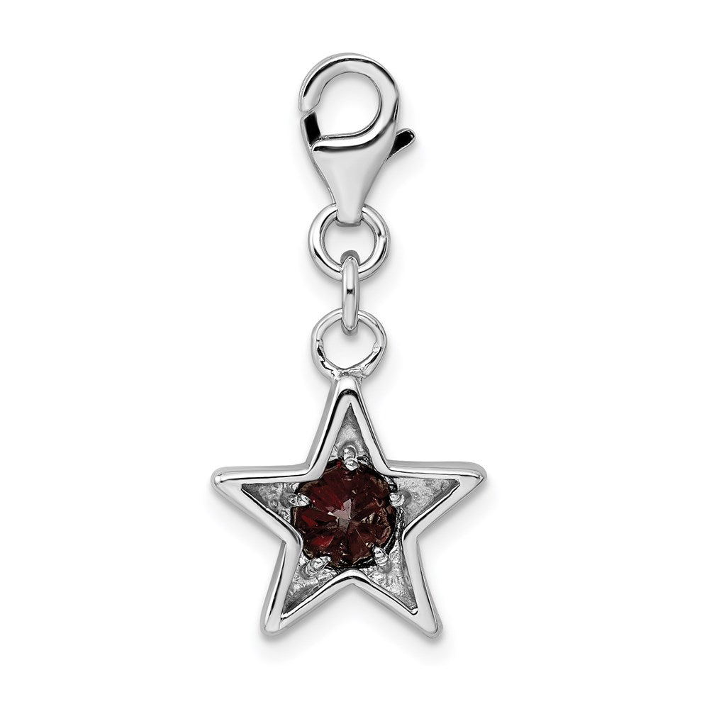 Sterlingsilber Rhodiniert January Zirkonia Geburtsstein Stern Charm