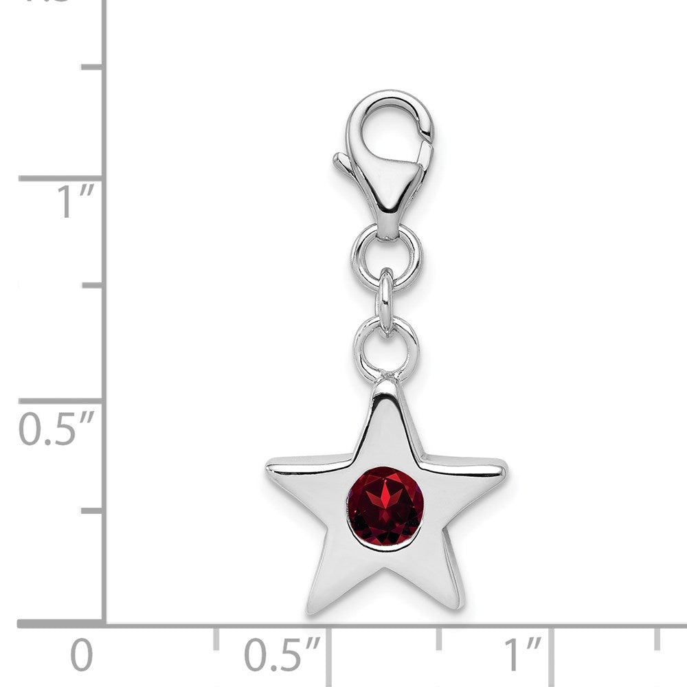 Sterlingsilber Rhodiniert January Zirkonia Geburtsstein Stern Charm
