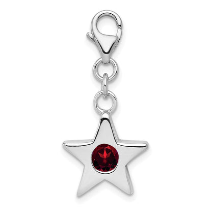 Sterlingsilber Rhodiniert January Zirkonia Geburtsstein Stern Charm