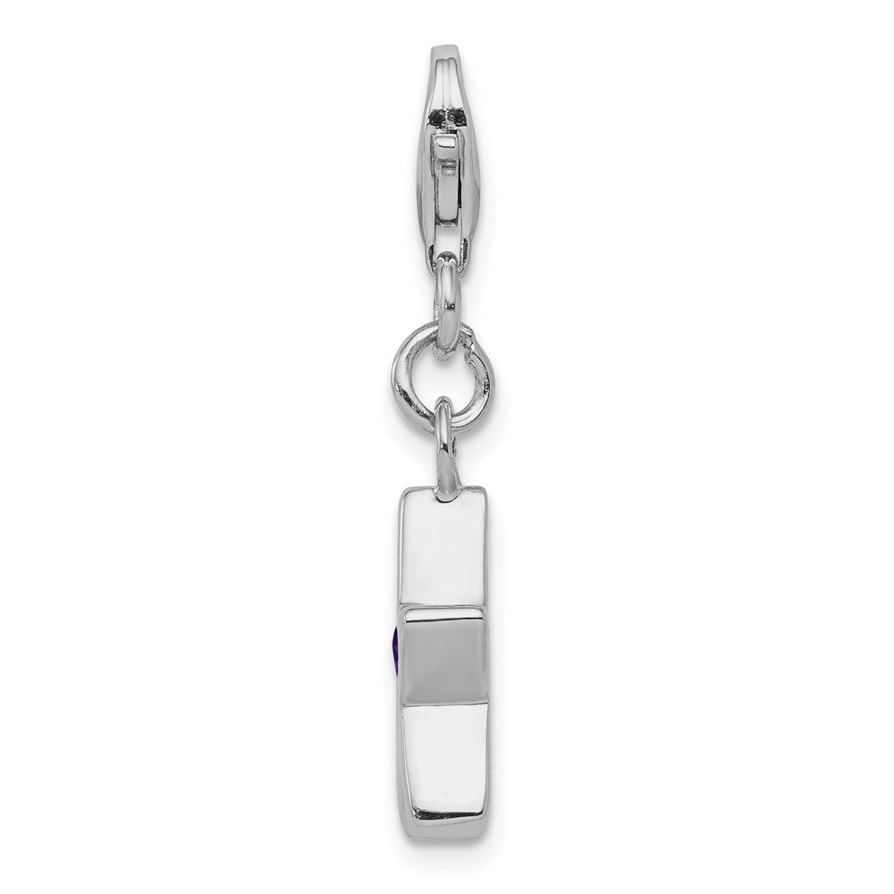 Sterlingsilber Rhodiniert February Zirkonia Geburtsstein Stern Charm