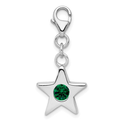 Sterlingsilber Rhodiniert May Zirkonia Geburtsstein Stern Charm