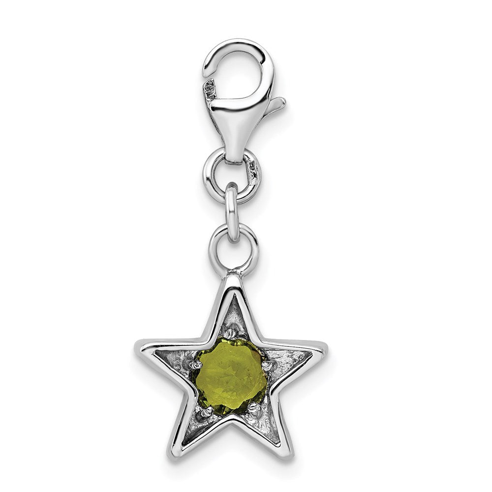 Sterlingsilber Rhodiniert August Zirkonia Geburtsstein Stern Charm