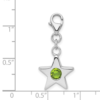 Sterlingsilber Rhodiniert August Zirkonia Geburtsstein Stern Charm
