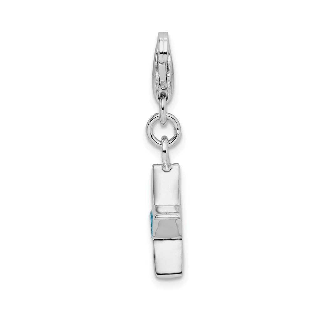 Sterlingsilber Rhodiniert December Zirkonia Geburtsstein Stern Charm