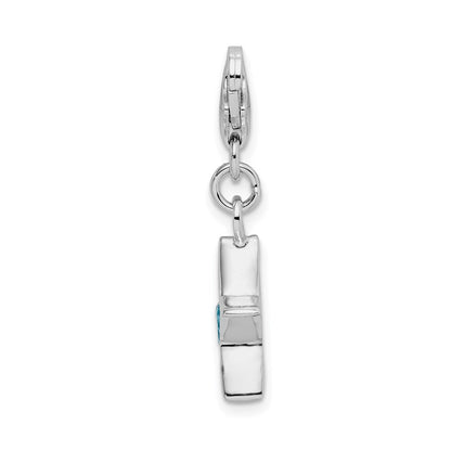 Sterlingsilber Rhodiniert December Zirkonia Geburtsstein Stern Charm