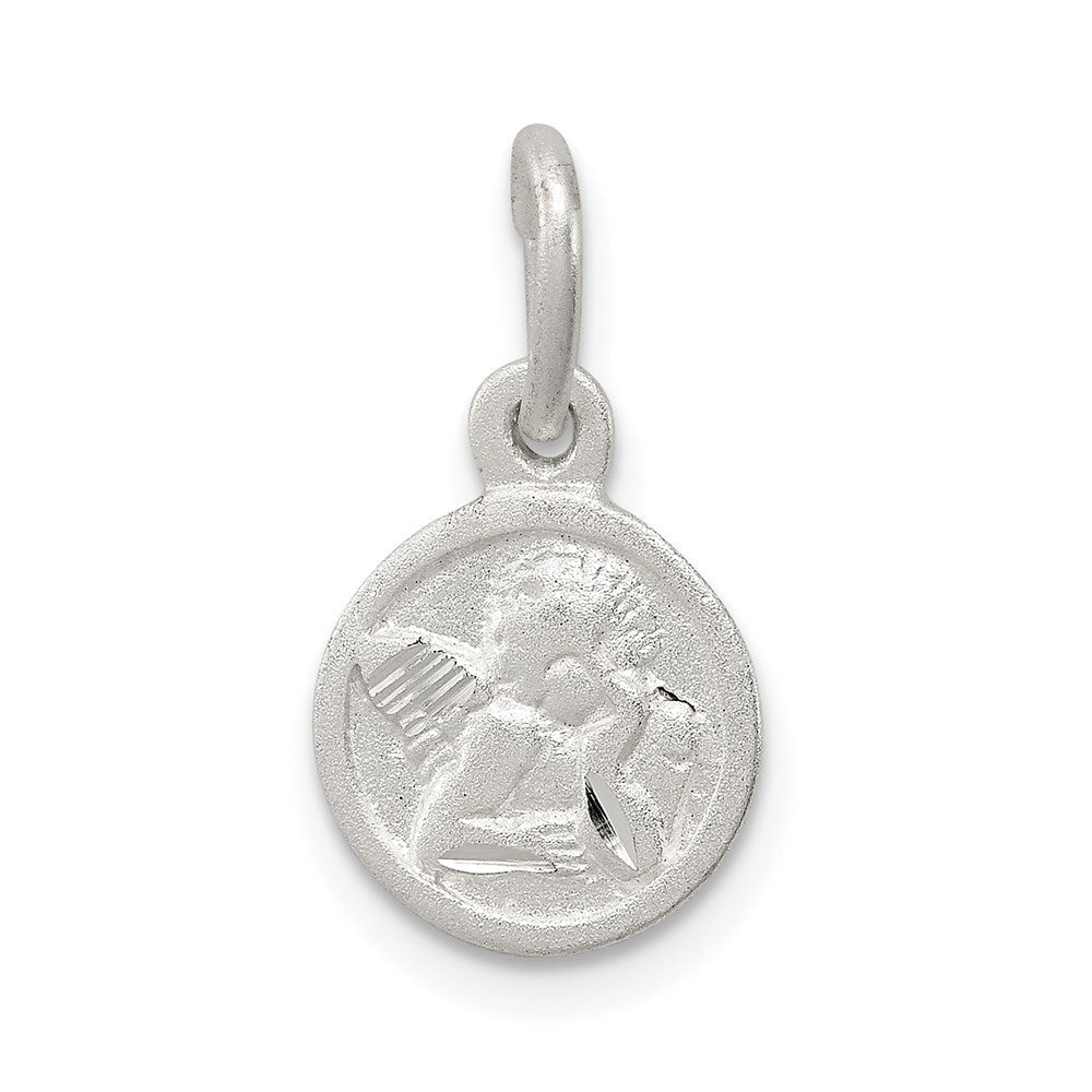Sterlingsilber Diamantiert Cherub Disk Charm