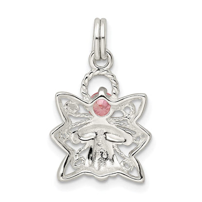 Sterlingsilber Rosa Zirkonia Engel Charm