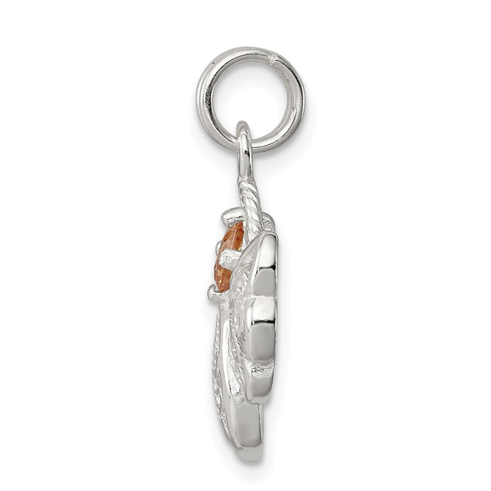Sterlingsilber Orange Zirkonia Engel Charm