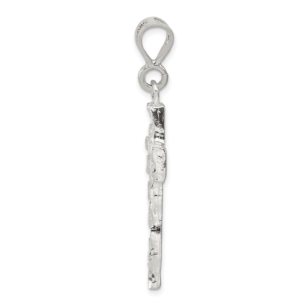 Sterlingsilber Nugget Kreuz Anhänger