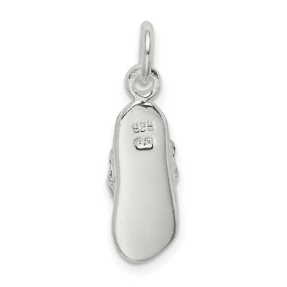 Sterlingsilber Zirkonia und Blau Emailliert Flip Flop Charm