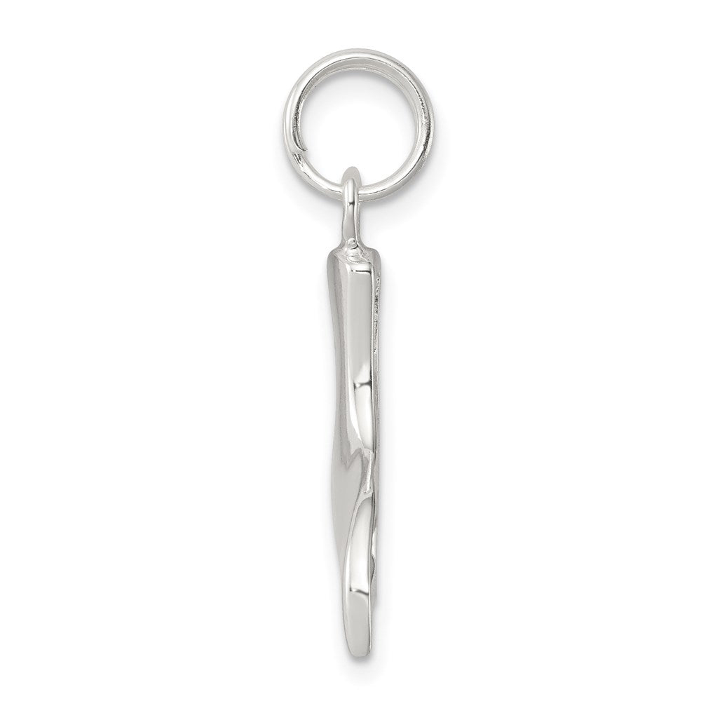 Sterlingsilber Rhodiniert Wal Schwanz Charm