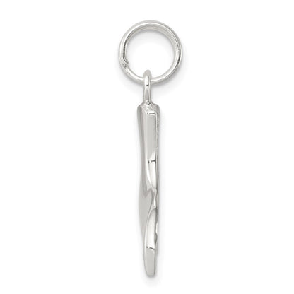 Sterlingsilber Rhodiniert Wal Schwanz Charm