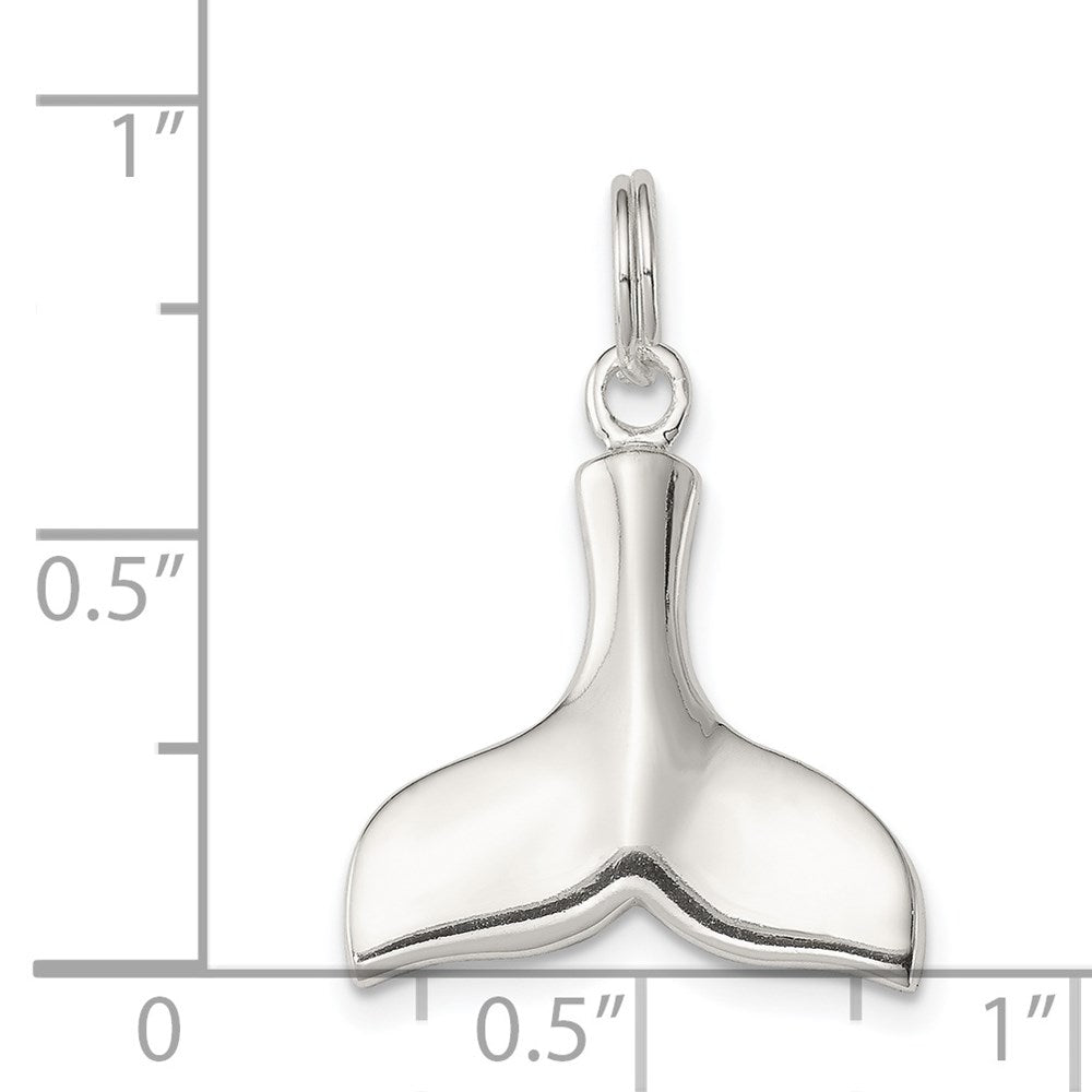 Sterlingsilber Rhodiniert Wal Schwanz Charm