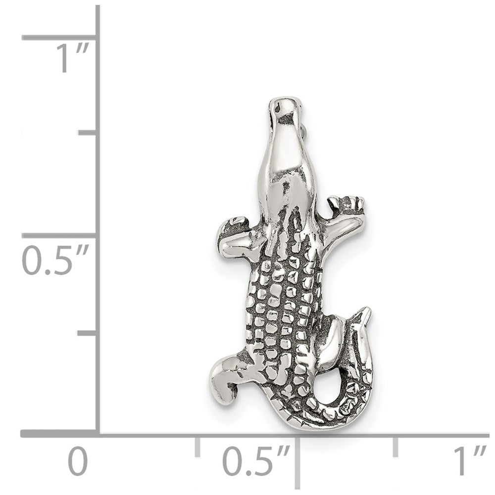 Sterlingsilber Antikisiert Alligator Kette Anhänger