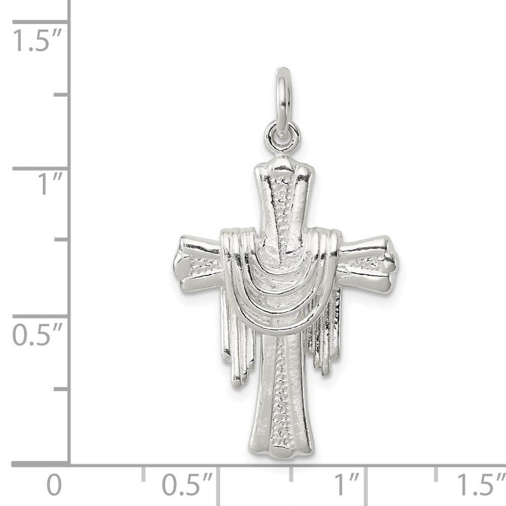 Sterlingsilber Draped Kreuz Charm