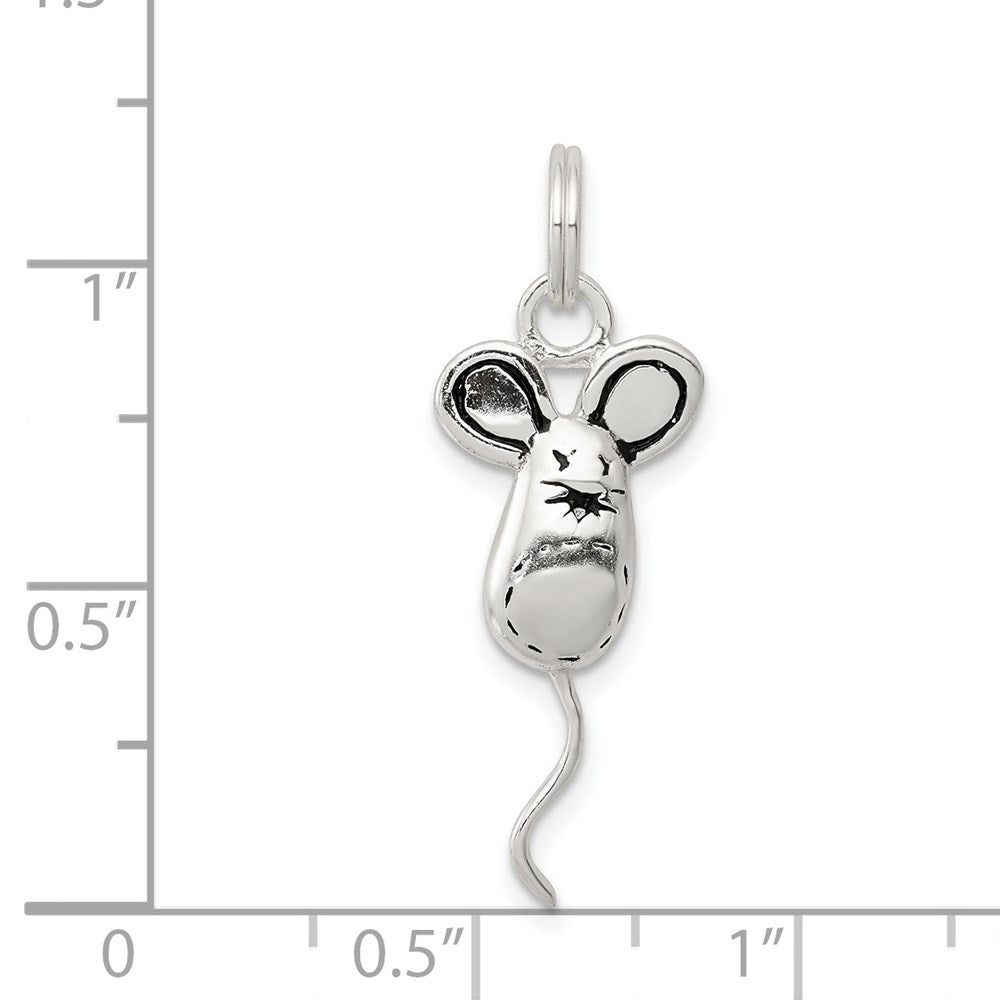 Sterlingsilber Rhodiniert Maus Charm
