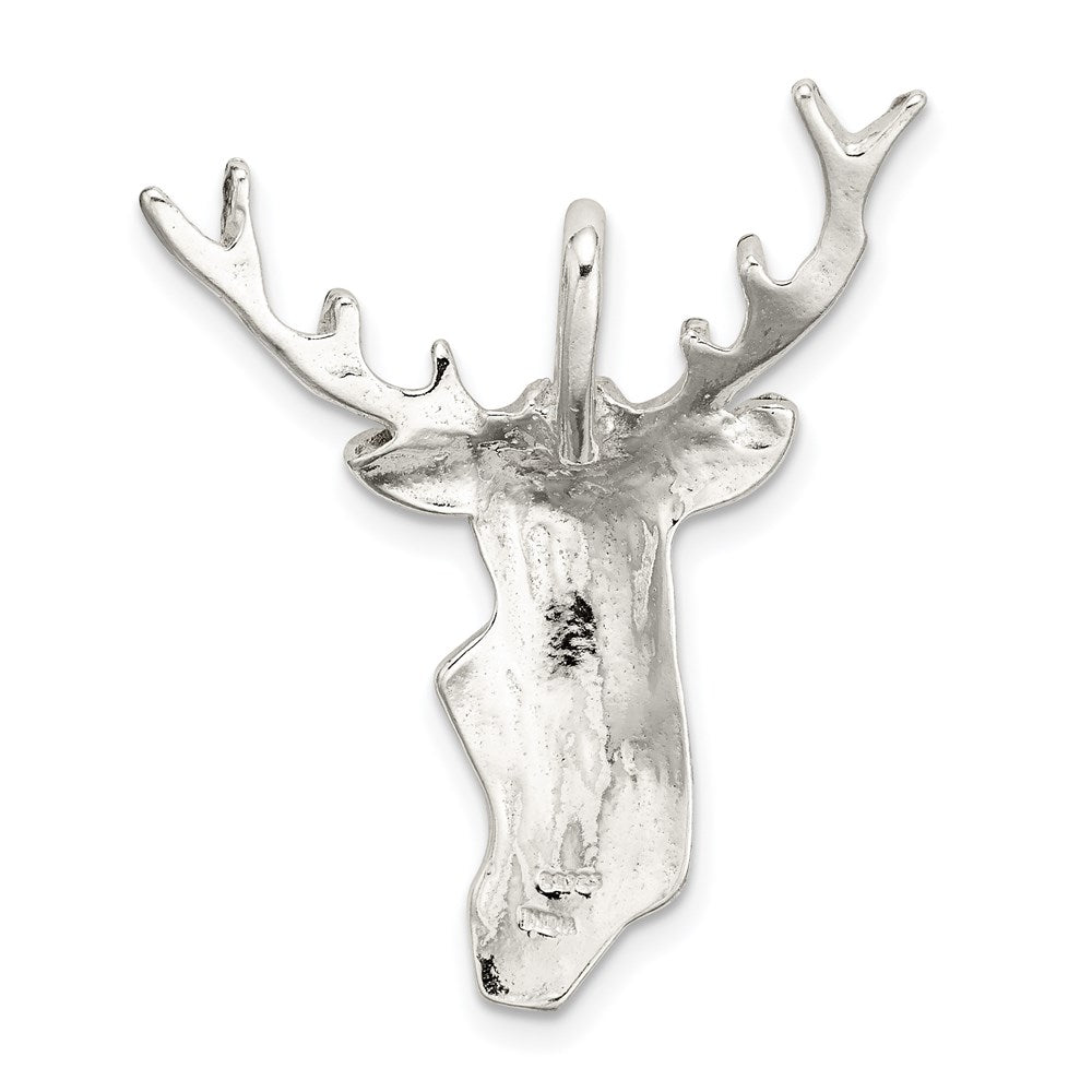 Sterlingsilber Diamantiert Hirsch Kopf Anhänger