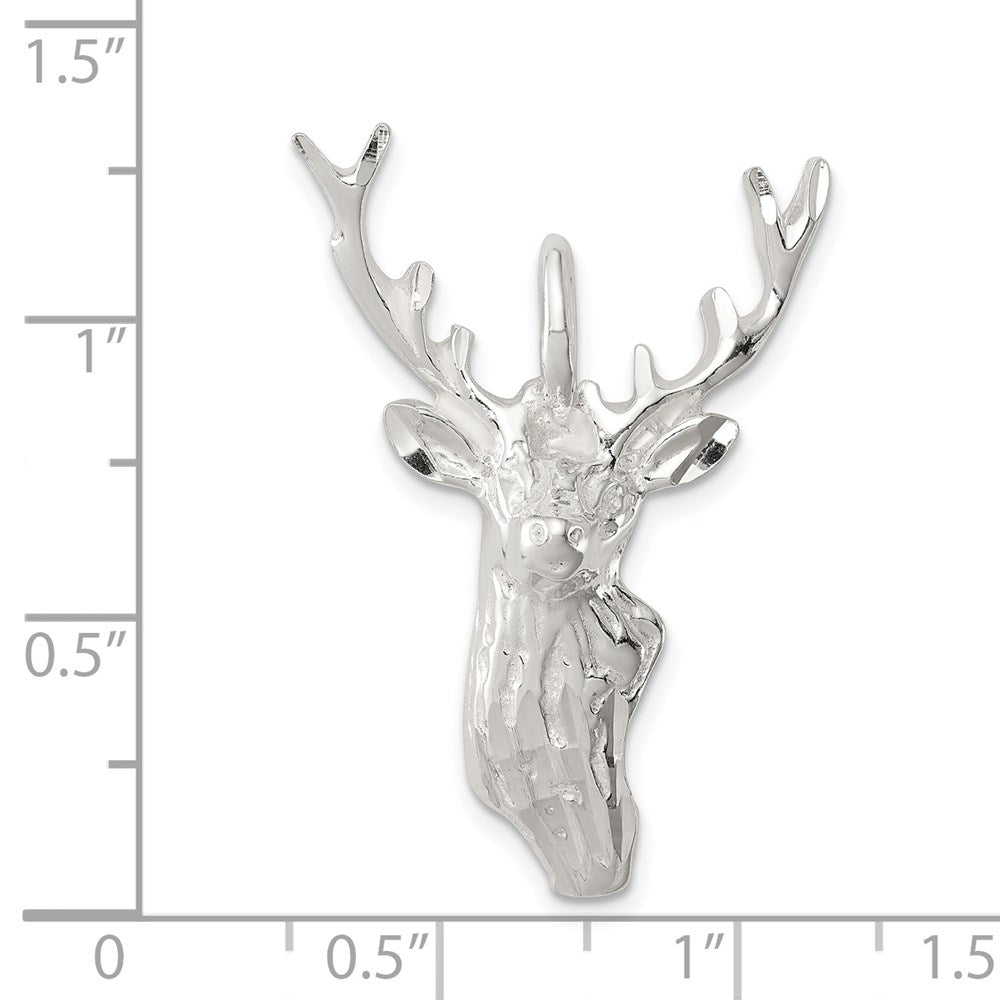 Sterlingsilber Diamantiert Hirsch Kopf Anhänger