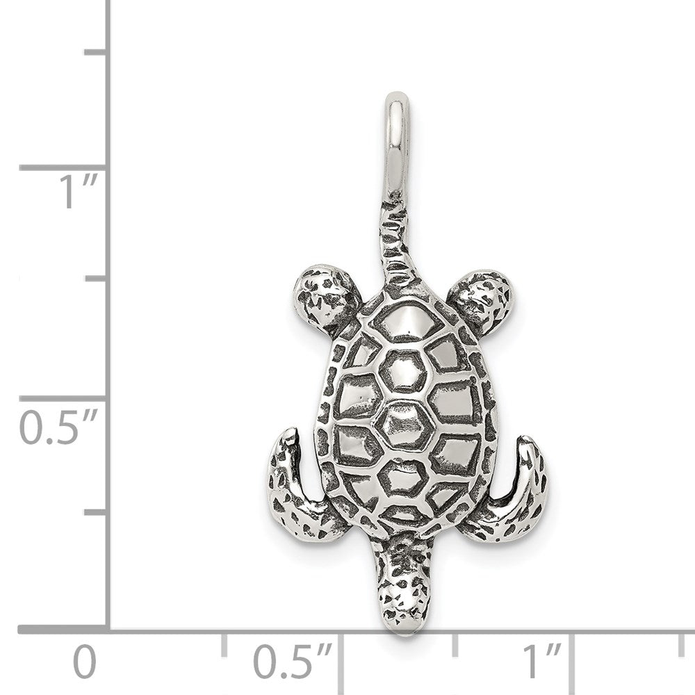 Sterlingsilber Antikisiert Meer Schildkröte Anhänger