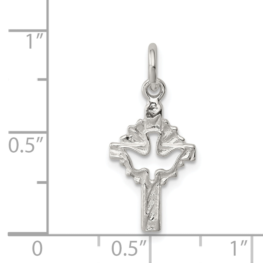 Sterlingsilber Taube Kreuz Charm