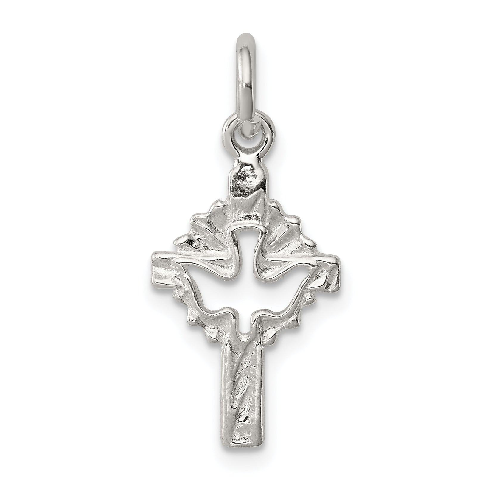 Sterlingsilber Taube Kreuz Charm