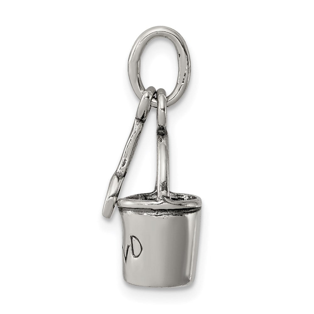 Sterlingsilber Antikisiert Sand Bucket und Shovel Charm