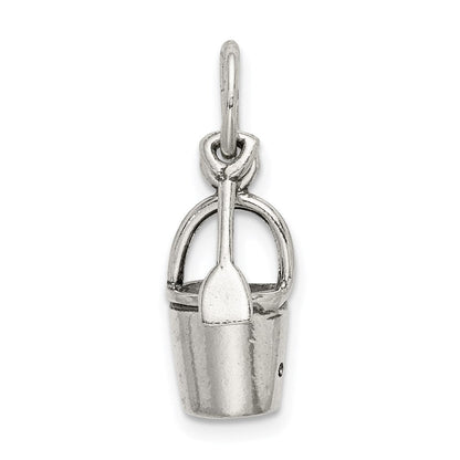 Sterlingsilber Antikisiert Sand Bucket und Shovel Charm